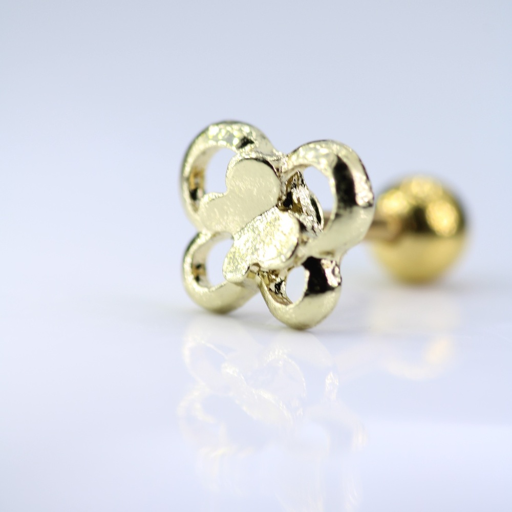 Cute 3D gold plated butterfly Ear Cartilage Barbel Piercing